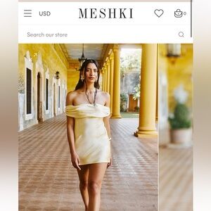 NWT Meshki Cher Satin Strapless Mini Dress